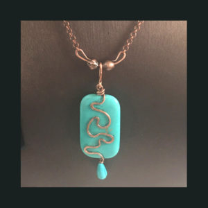 3-Dibble-Shibui copper and turquoise necklace