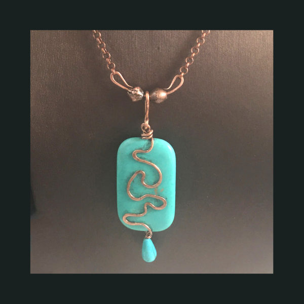 3-Dibble-Shibui copper and turquoise necklace